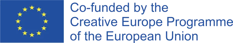 Logo of the European Union featuring a circle of yellow stars on a blue background, accompanied by the text 