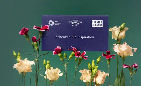 Eine violette Karten mit der Aufschrift 