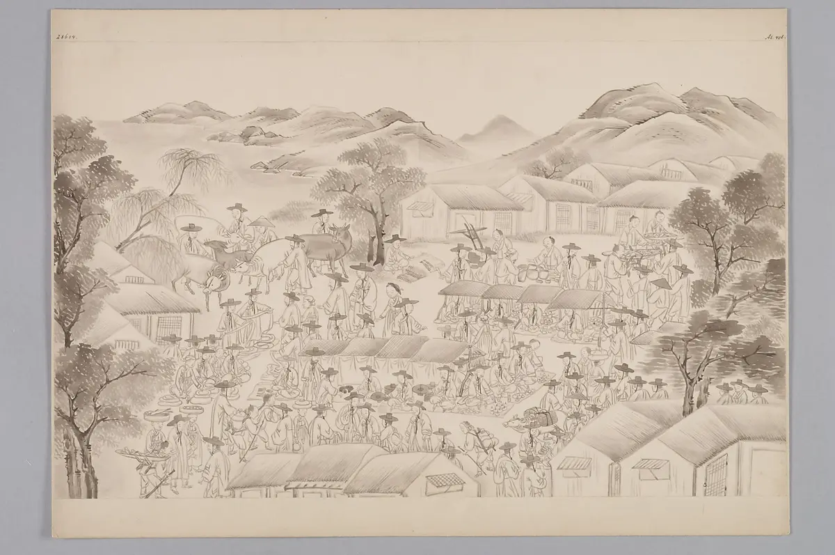 ink drawing by the workshop of Kim Jun-geun 김준근 金俊根 (Kisan 기산 箕山)