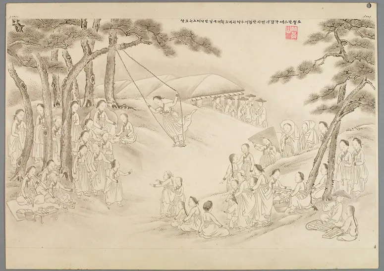 Tuschezeichnung der Werkstatt Kim Jun-geun 김준근 金俊根 (Kisan 기산 箕山)