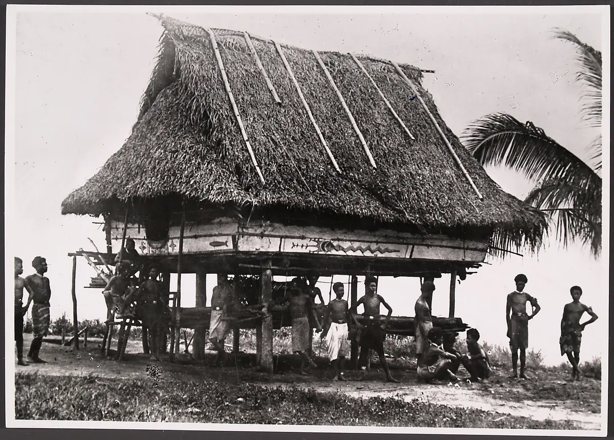 Pfahlbau, Finschhafen, Deutsch-Neuguinea