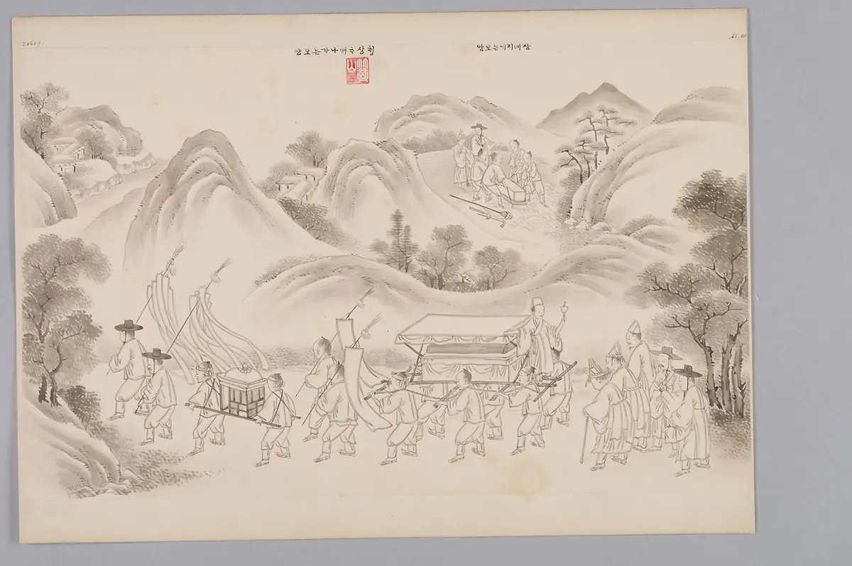 ink drawing by the workshop of Kim Jun-geun 김준근 金俊根 (Kisan 기산 箕山)
