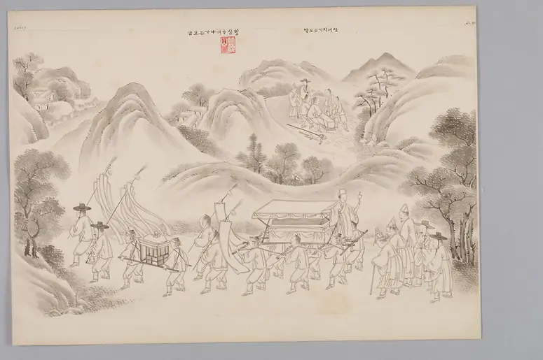 ink drawing by the workshop of Kim Jun-geun 김준근 金俊根 (Kisan 기산 箕山)
