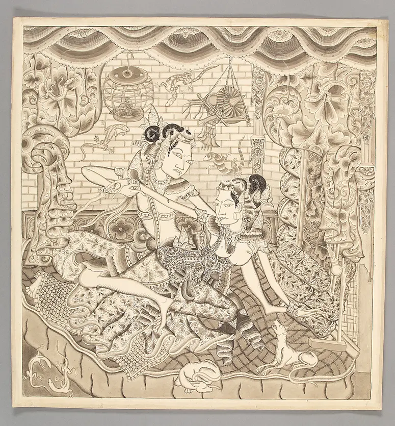 Szene aus dem Bharatayuda, Mahabharata