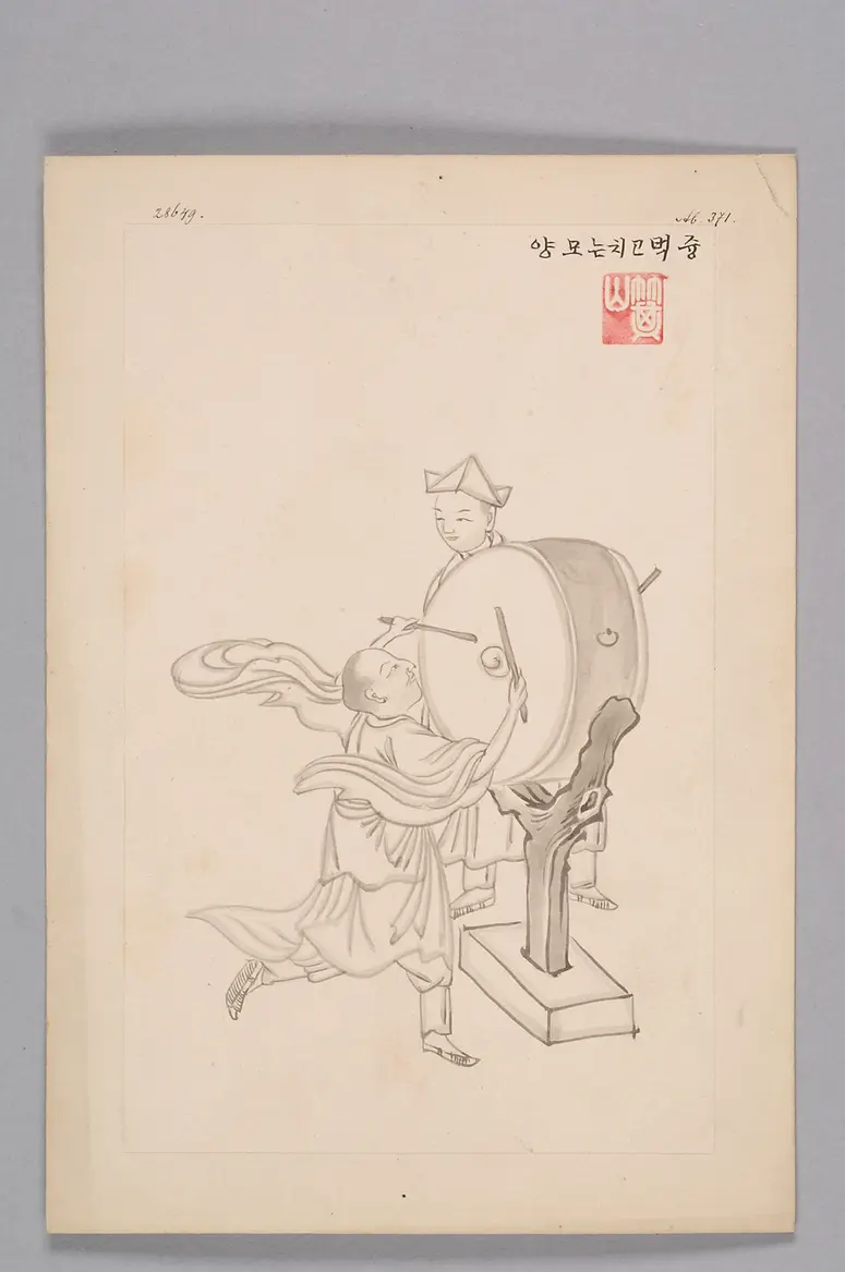 Tuschezeichnung der Werkstatt Kim Jun-geun 김준근 金俊根 (Kisan 기산 箕山)