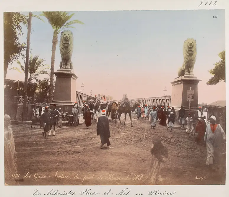 Die Nilbrücke Kasr-el-Nil in Kairo