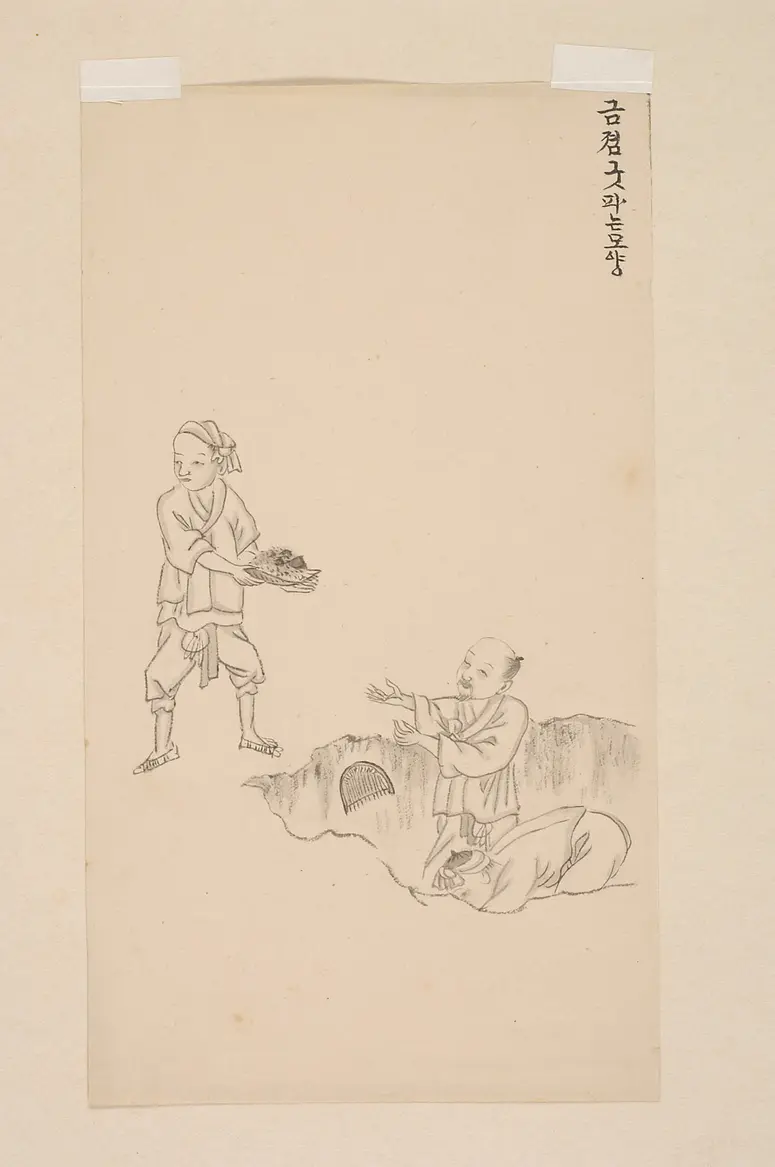 Tuschezeichnung der Werkstatt Kim Jun-geun 김준근 金俊根 (Kisan 기산 箕山)