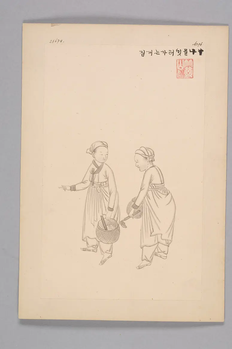 Tuschezeichnung der Werkstatt Kim Jun-geun 김준근 金俊根 (Kisan 기산 箕山)