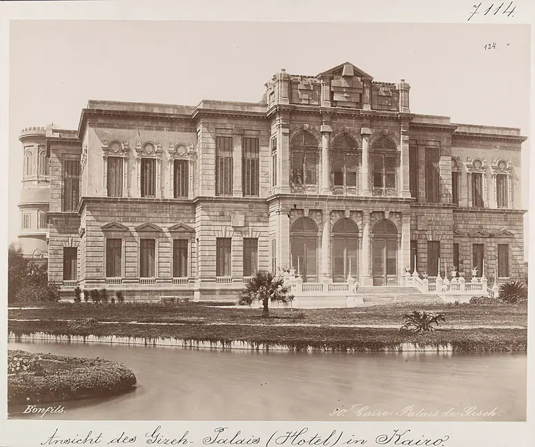 Ansicht des Gizeh-Palais (Hotel) in Kairo