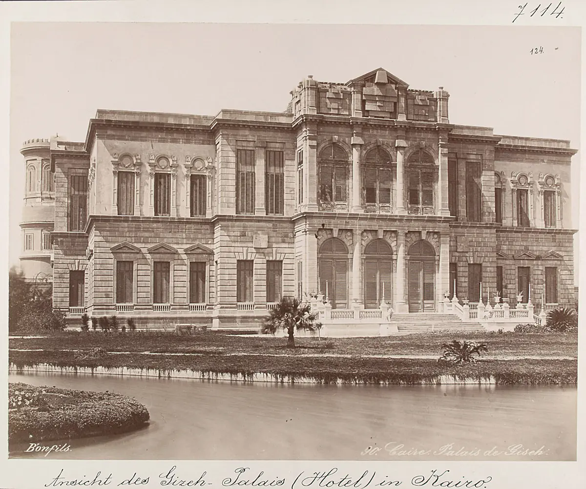 Ansicht des Gizeh-Palais (Hotel) in Kairo