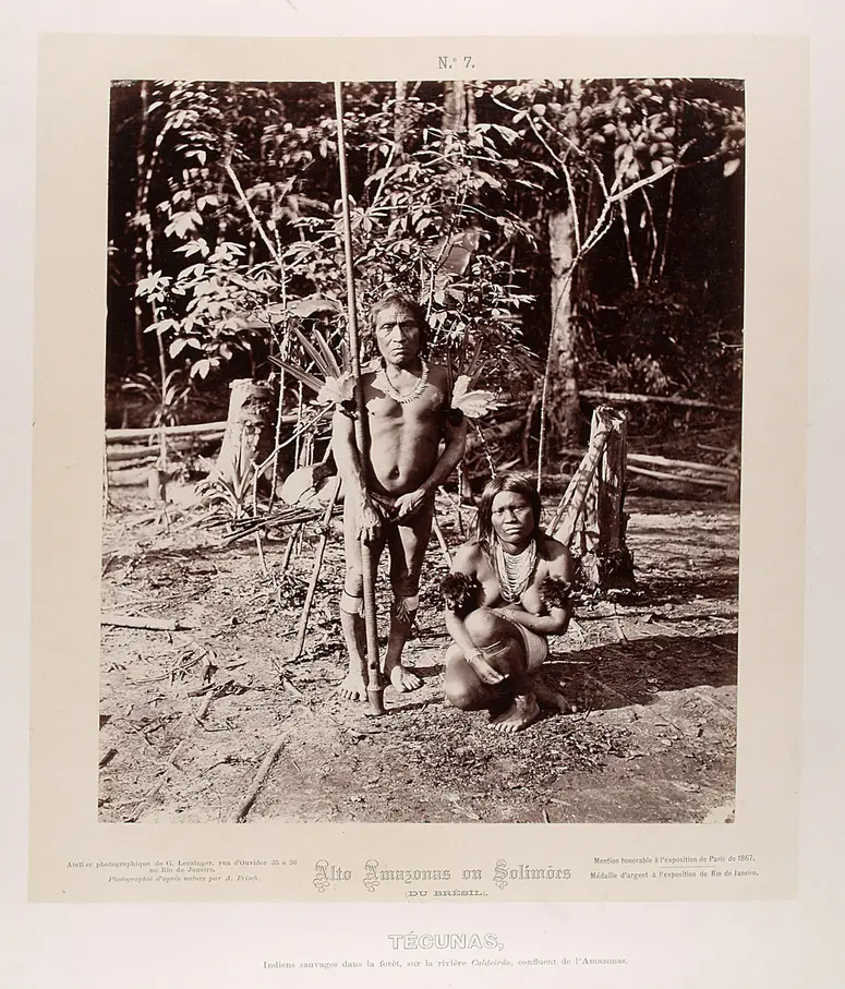 Indianer mit Blasrohr und Indianerin