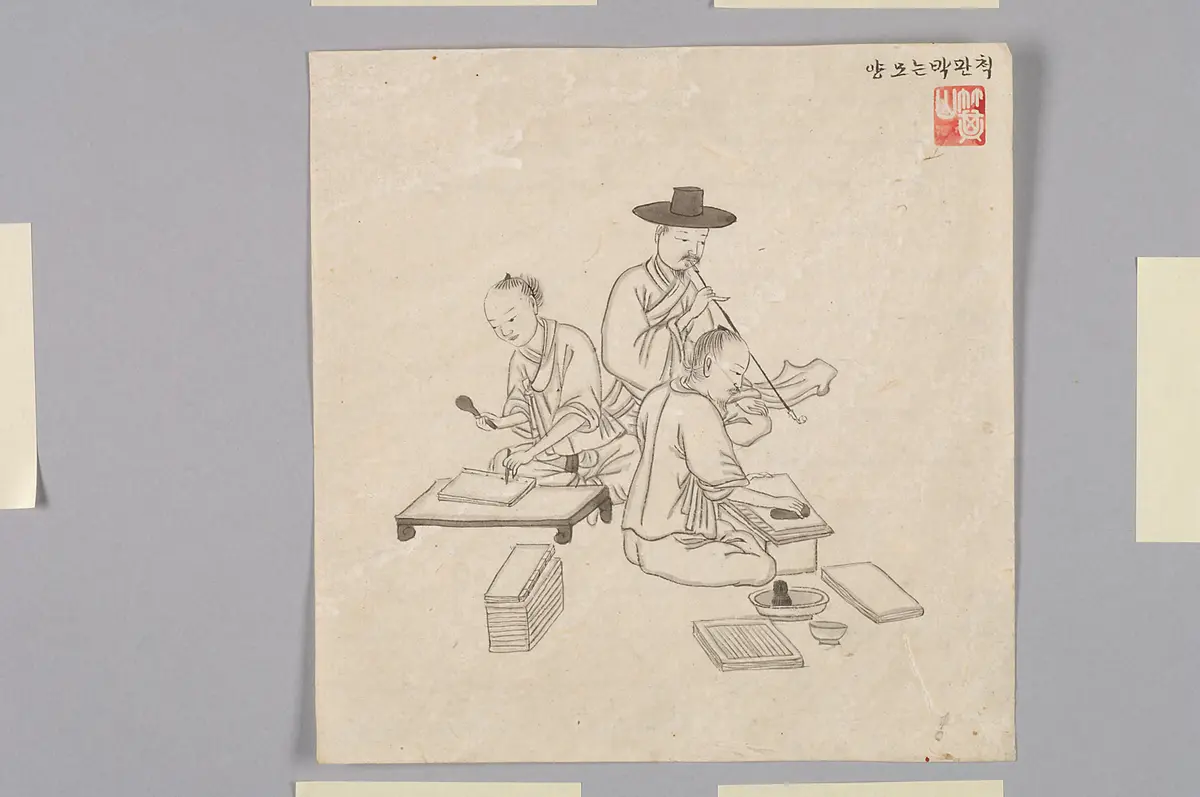 Tuschezeichnung der Werkstatt Kim Jun-geun 김준근 金俊根 (Kisan 기산 箕山)