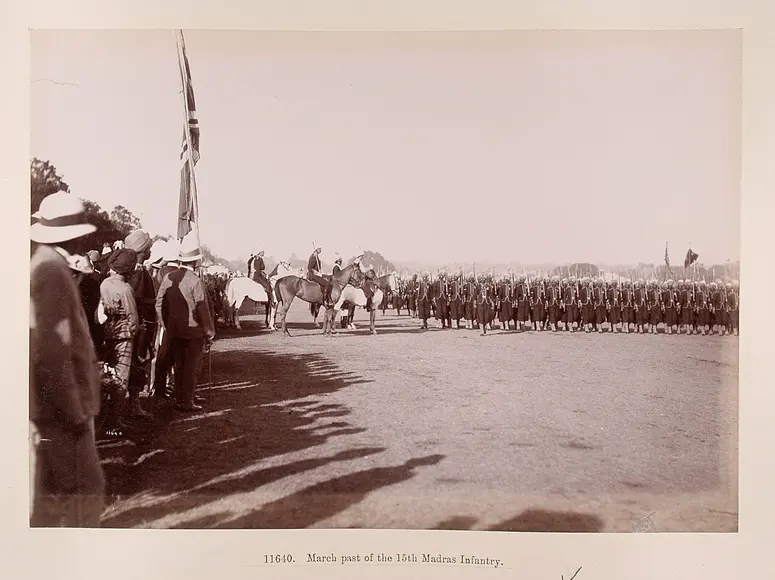 Vorbeimarsch der 15ten Madras Infanterie