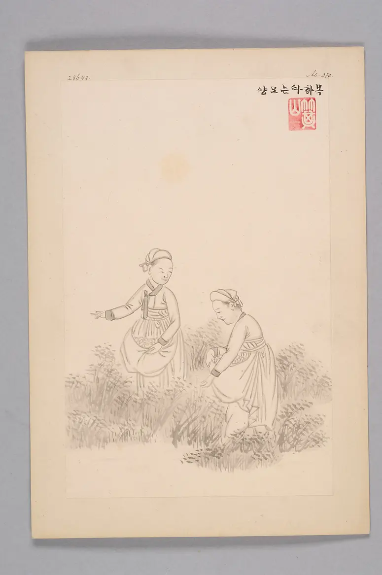 Tuschezeichnung der Werkstatt Kim Jun-geun 김준근 金俊根 (Kisan 기산 箕山)