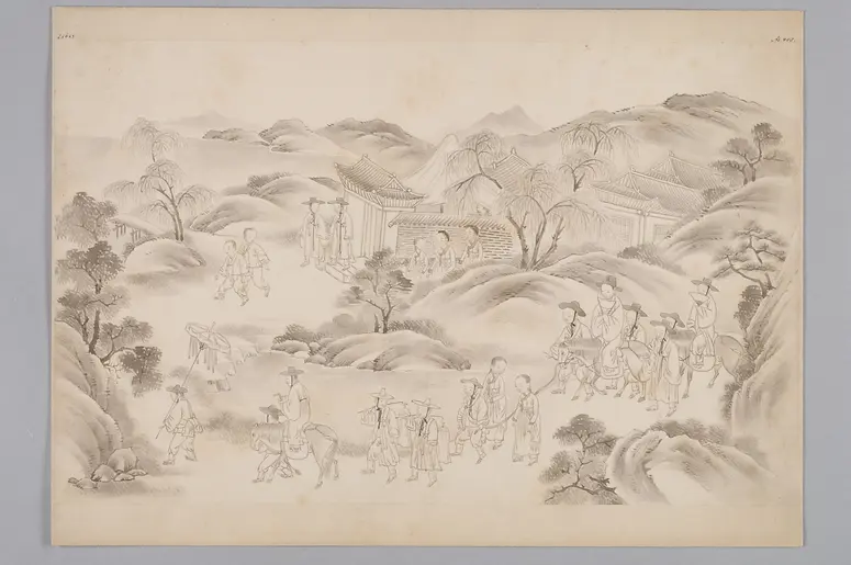 ink drawing by the workshop of Kim Jun-geun 김준근 金俊根 (Kisan 기산 箕山)