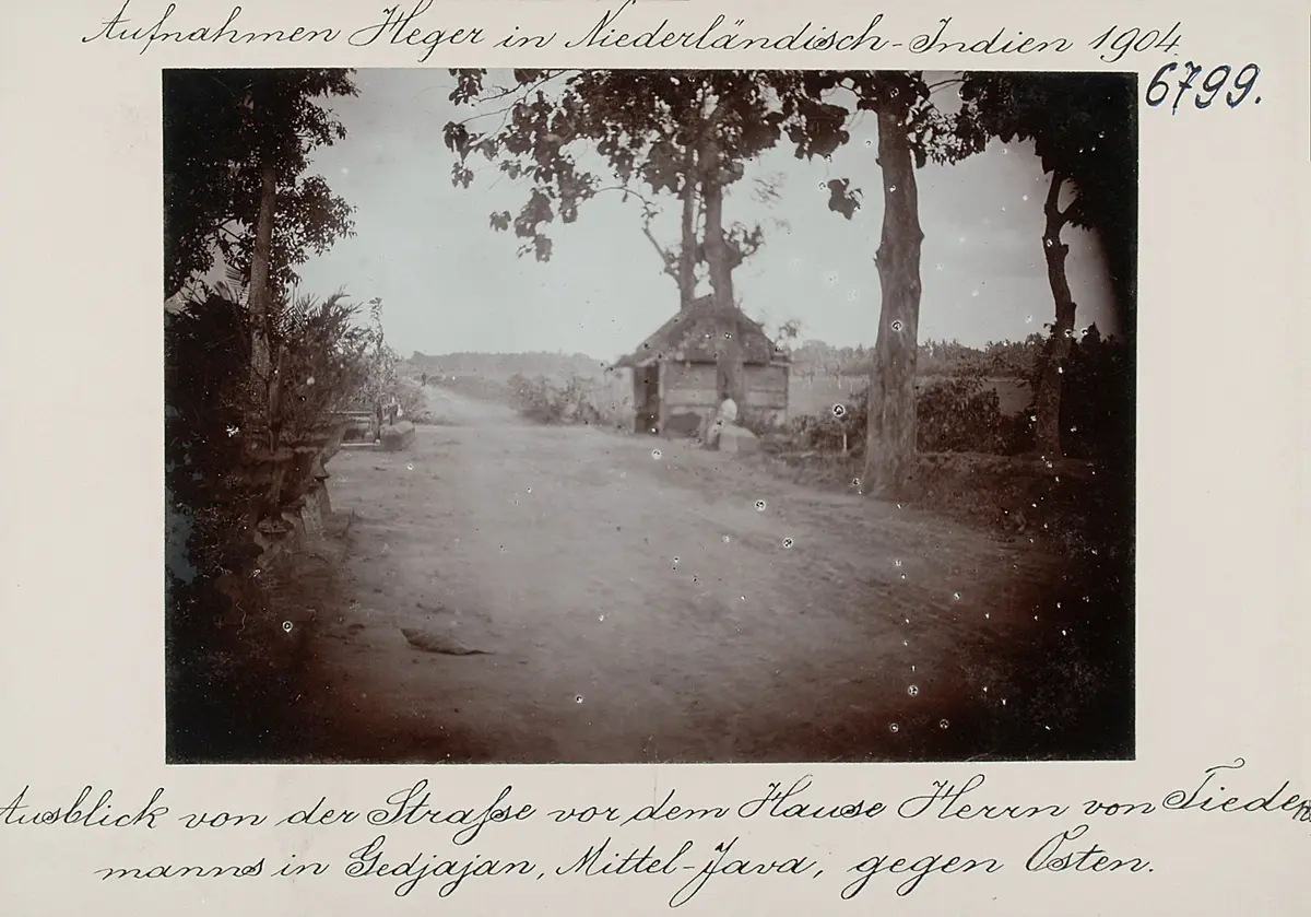 Aussicht von der Strasse vor Herrn v. Tiedemann's Haus in Gedjajan, Mittel-Java, gegen Osten