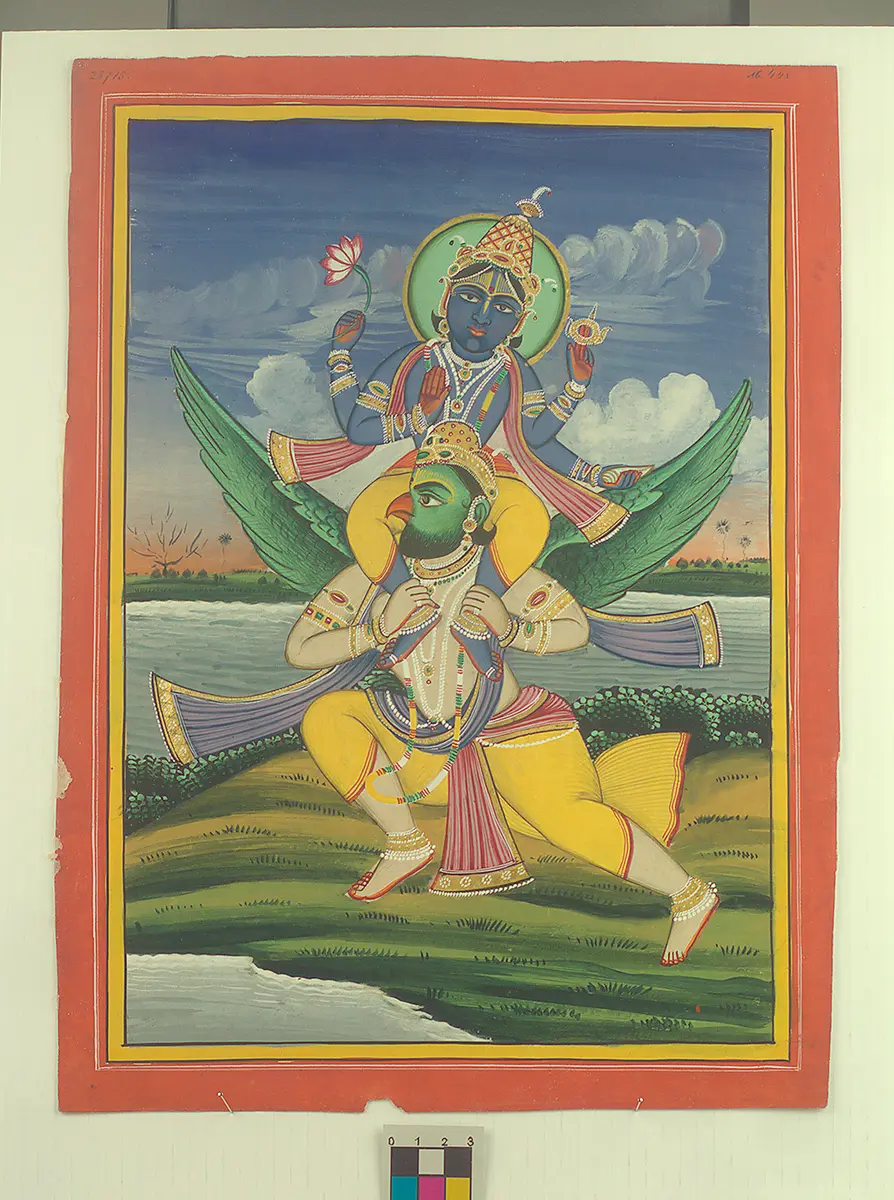 Miniaturmalerei Vishnu Garuda
