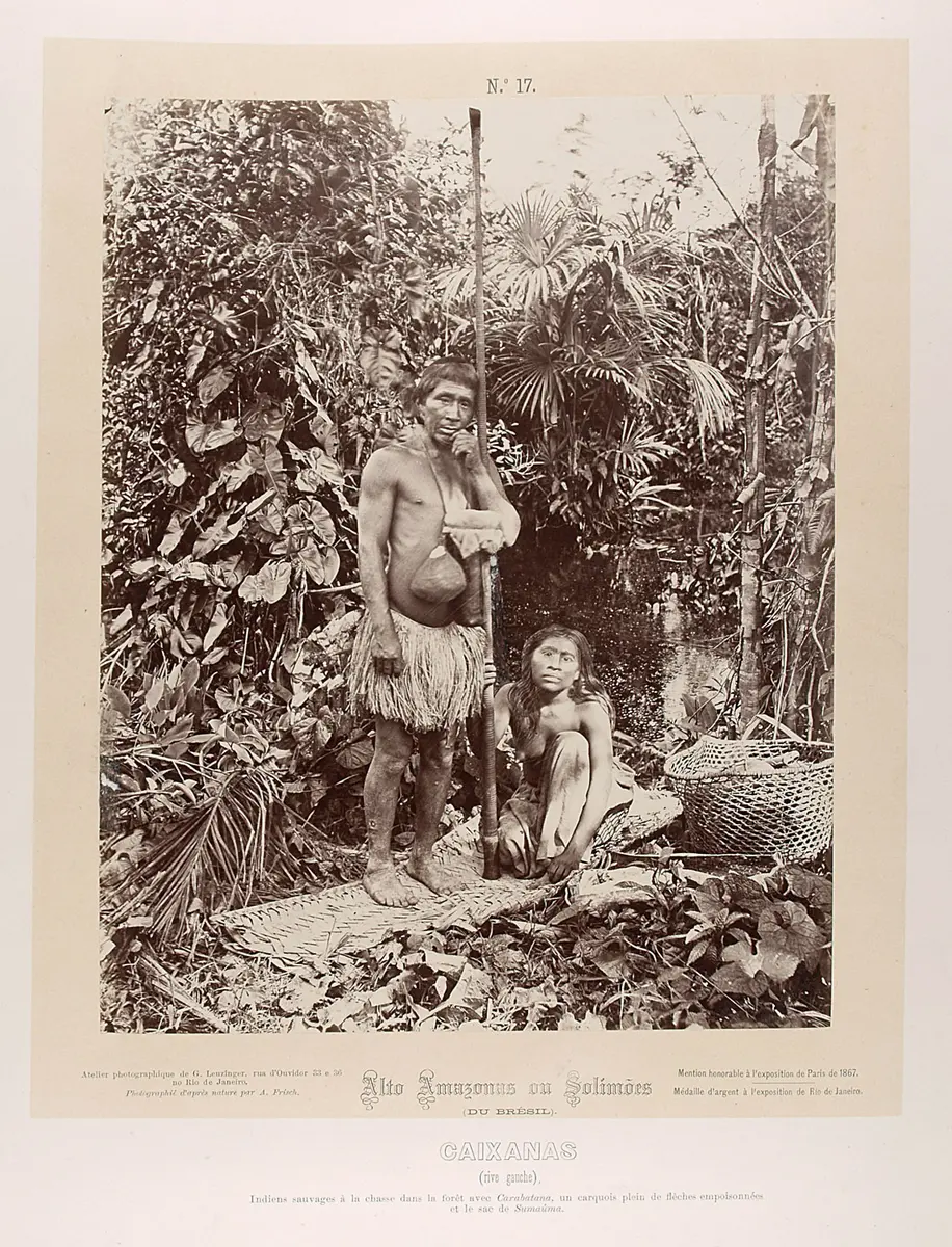 Indiander mit Blasrohr und Köcher, Indianerin