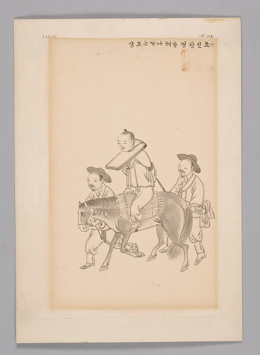 Tuschezeichnung der Werkstatt Kim Jun-geun 김준근 金俊根 (Kisan 기산 箕山)
