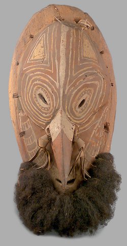 Wooden mask with goatee