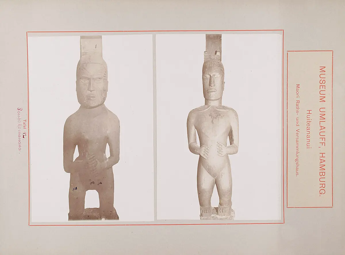 Museum Umlauff, Hamburg. Huiteananui, Maori Raths- und Versammlungshaus: Tafel 12. Poutokomauawa