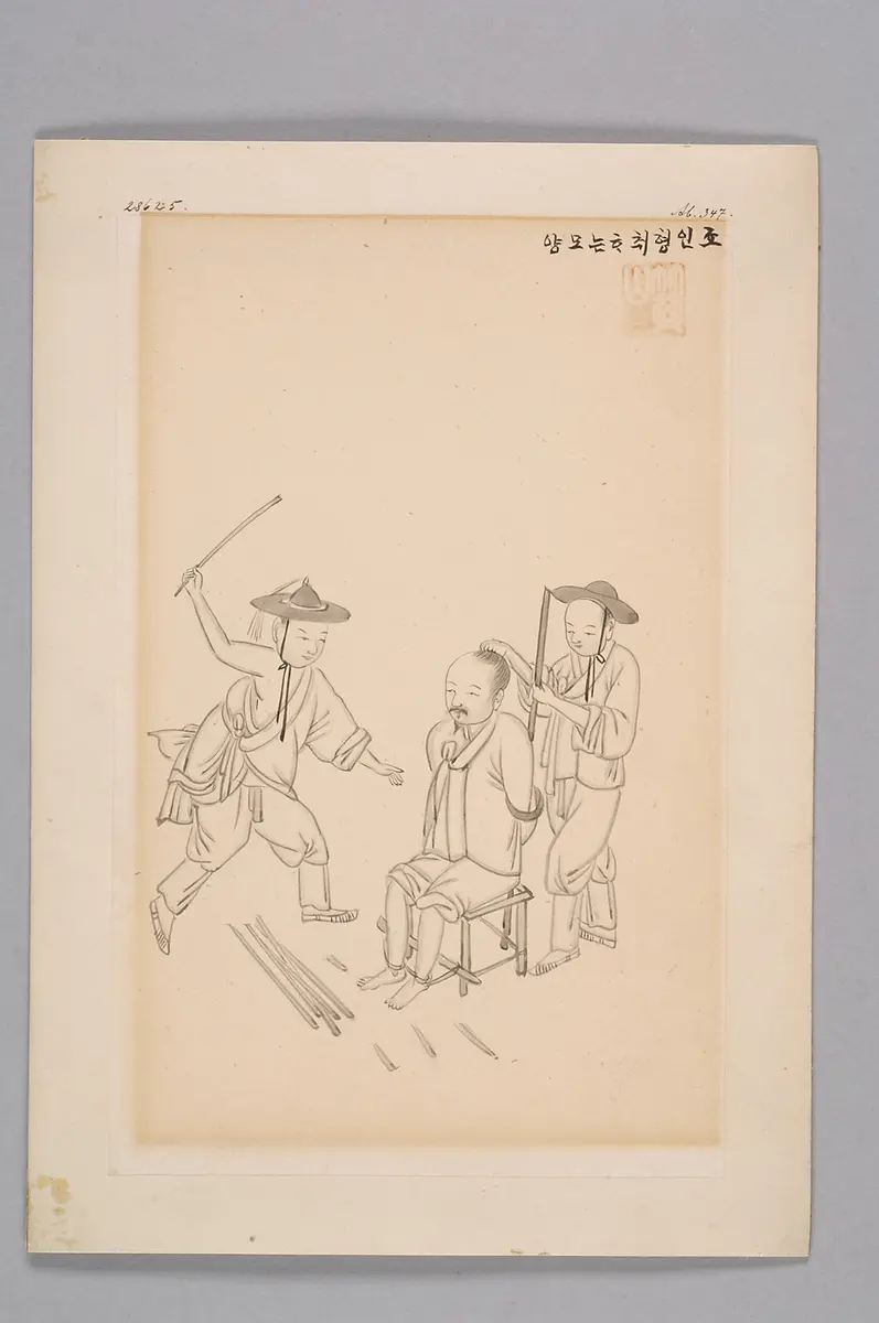 Tuschezeichnung der Werkstatt Kim Jun-geun 김준근 金俊根 (Kisan 기산 箕山)