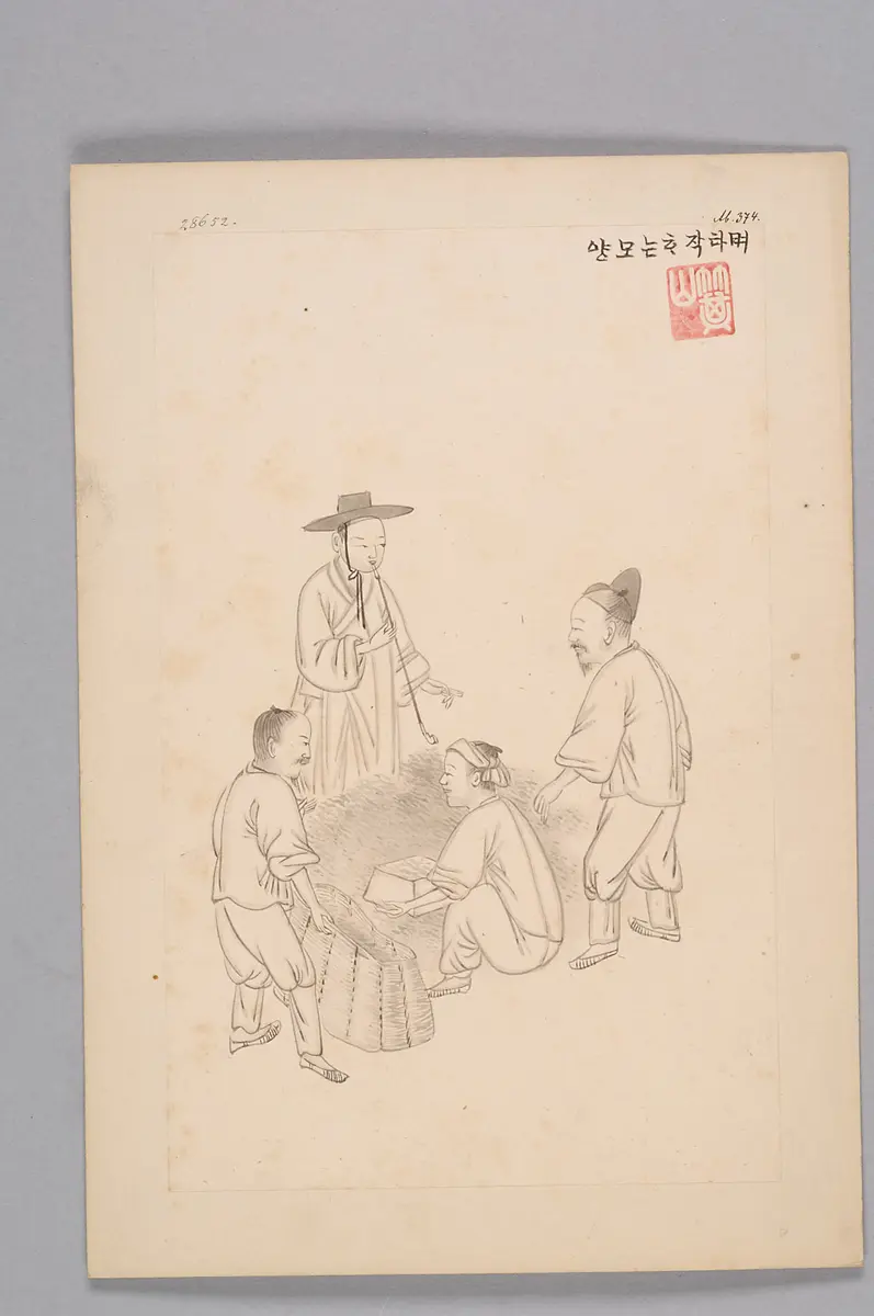 Tuschezeichnung der Werkstatt Kim Jun-geun 김준근 金俊根 (Kisan 기산 箕山)