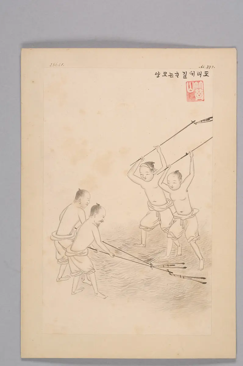 ink drawing by the workshop Kim Jun-geun 김준근 金俊根 (Kisan 기산 箕山)