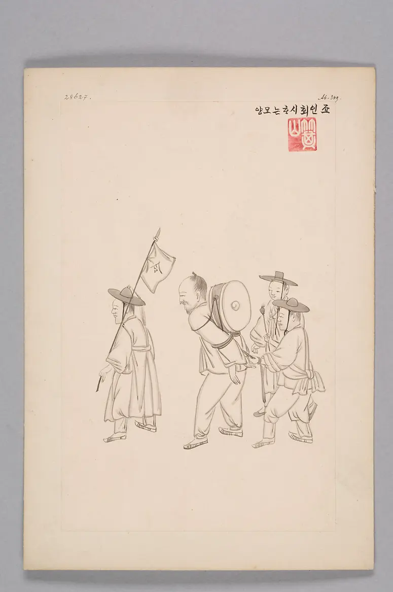 Tuschezeichnung der Werkstatt Kim Jun-geun 김준근 金俊根 (Kisan 기산 箕山)