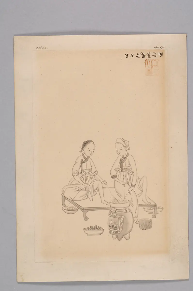Tuschezeichnung der Werkstatt Kim Jun-geun 김준근 金俊根 (Kisan 기산 箕山)