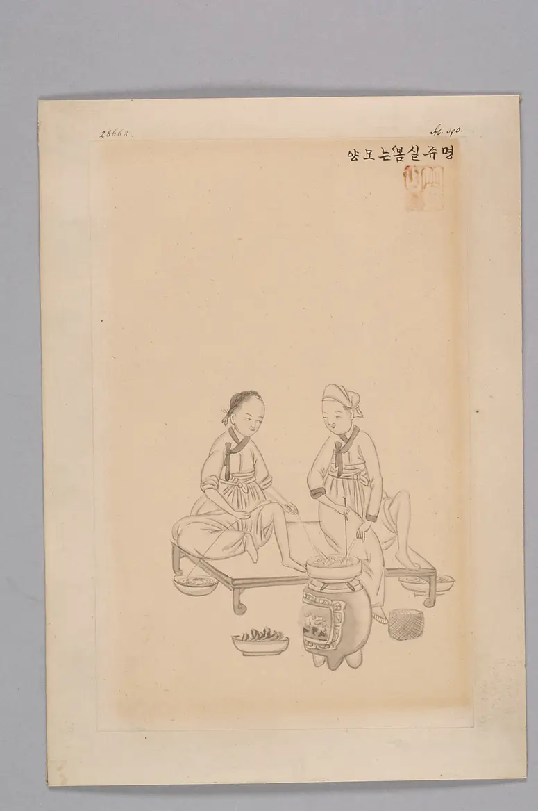 Tuschezeichnung der Werkstatt Kim Jun-geun 김준근 金俊根 (Kisan 기산 箕山)