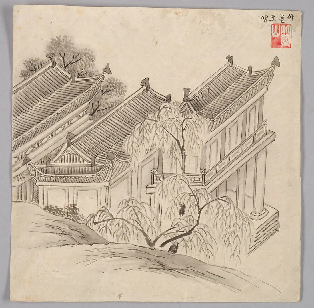 Tuschezeichnung der Werkstatt Kim Jun-geun 김준근 金俊根 (Kisan 기산 箕山)