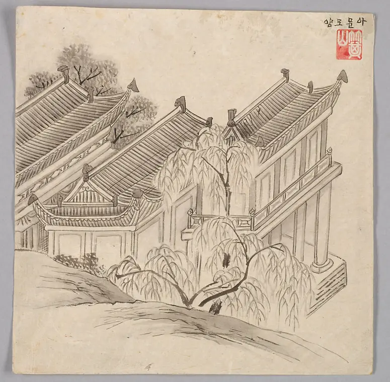 Tuschezeichnung der Werkstatt Kim Jun-geun 김준근 金俊根 (Kisan 기산 箕山)