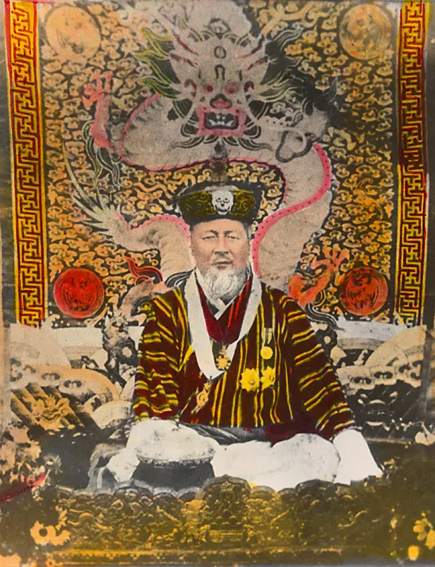 Portrait des 1. Königs von Bhutan, Ugyen Wangchuck