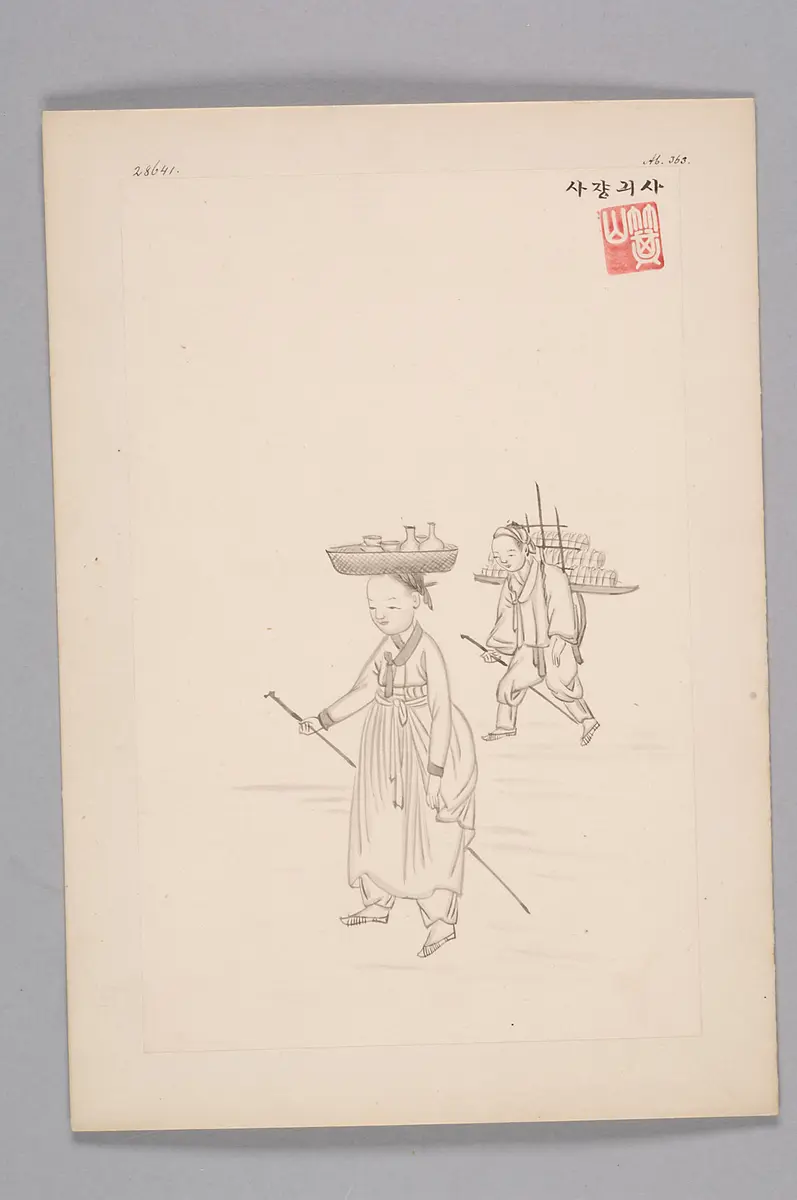ink drawing by the workshop Kim Jun-geun 김준근 金俊根 (Kisan 기산 箕山)