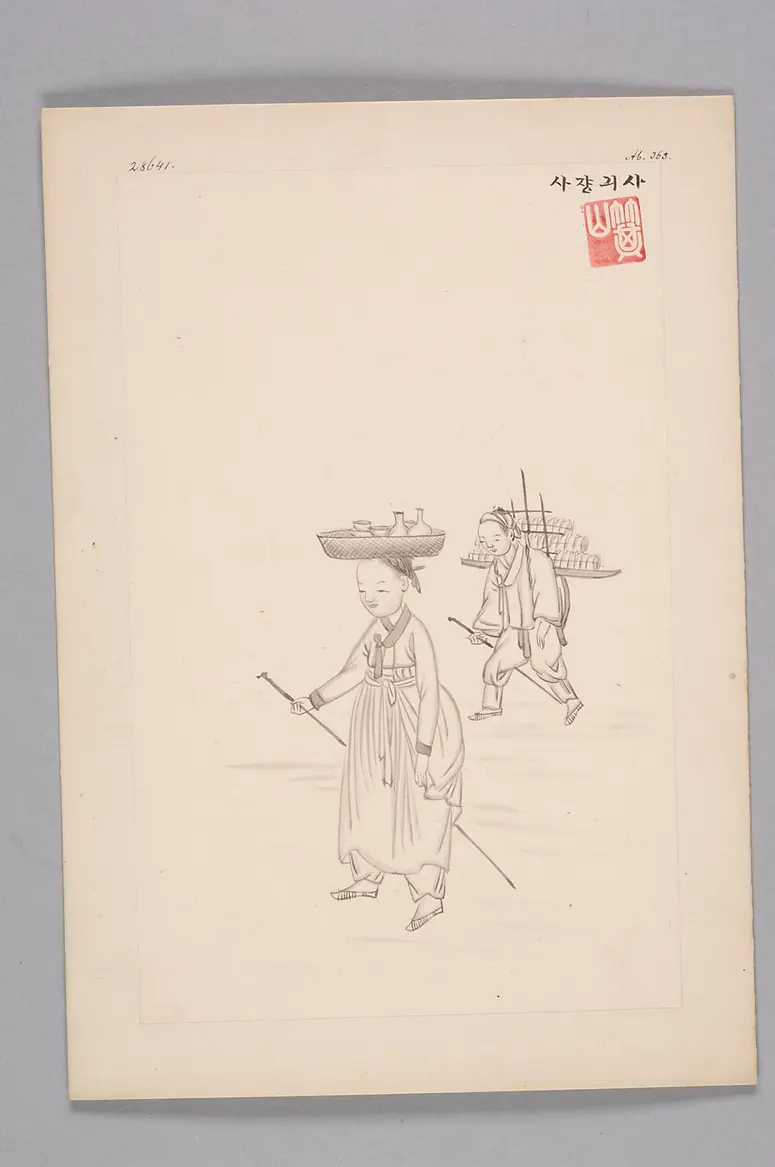 Tuschezeichnung der Werkstatt Kim Jun-geun 김준근 金俊根 (Kisan 기산 箕山)