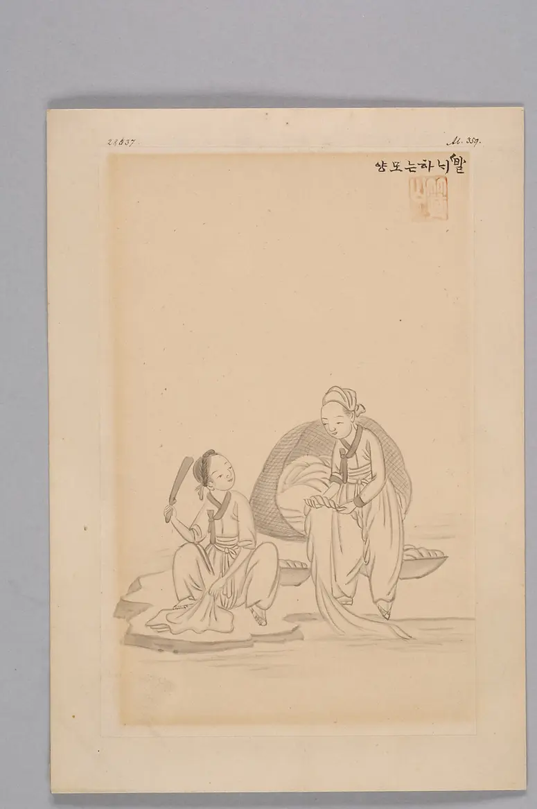 ink drwaing by the workshop of Kim Jun-geun 김준근 金俊根 (Kisan 기산 箕山)