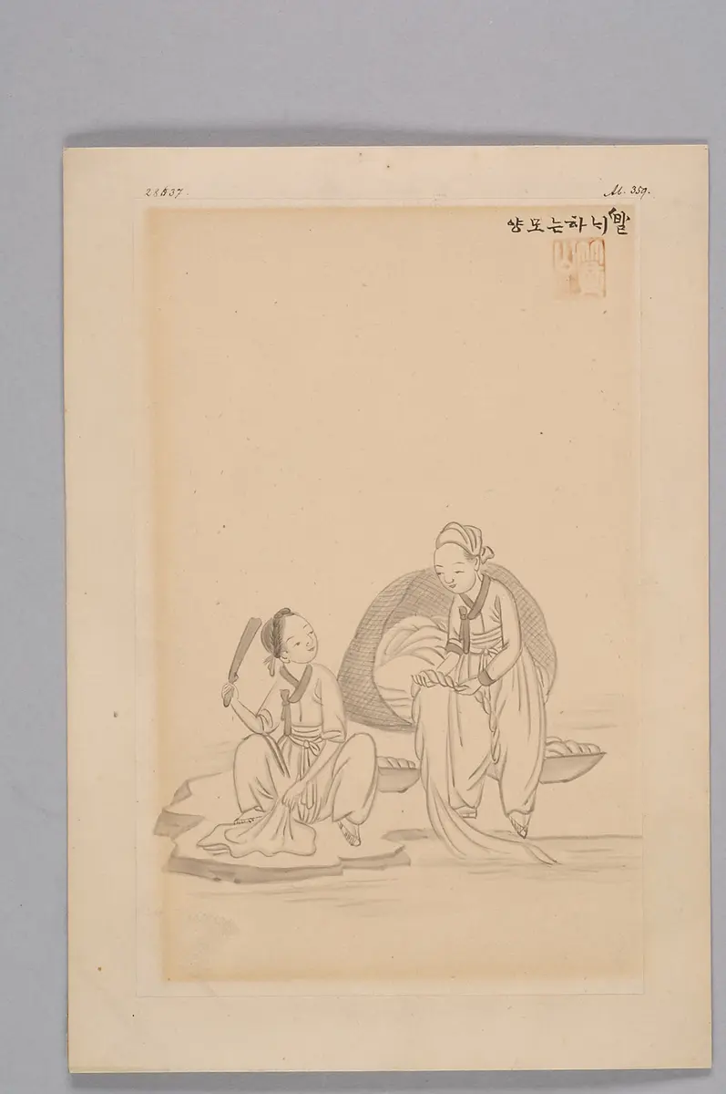 Tuschezeichnung der Werkstatt Kim Jun-geun 김준근 金俊根 (Kisan 기산 箕山)