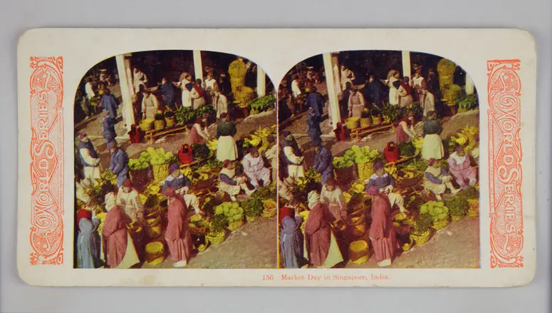 Druck einer kolorierten Stereofotografie