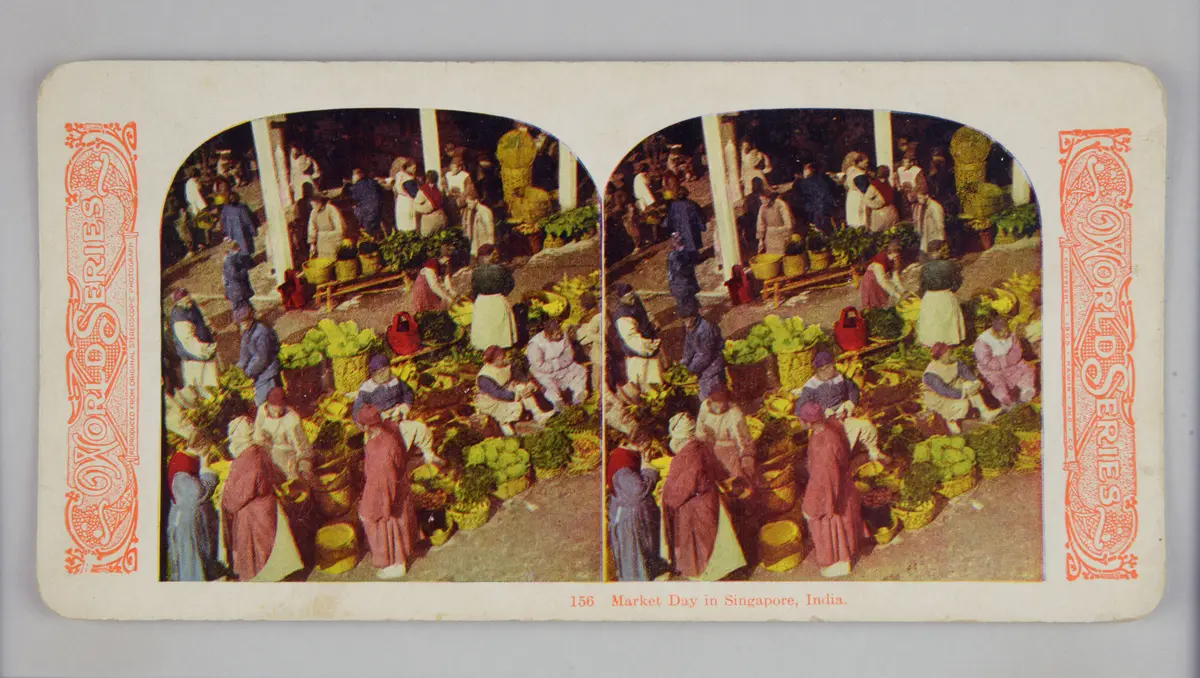 Druck einer kolorierten Stereofotografie
