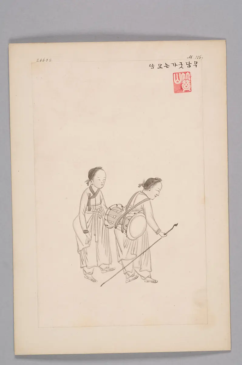 Tuschezeichnung der Werkstatt Kim Jun-geun 김준근 金俊根 (Kisan 기산 箕山)