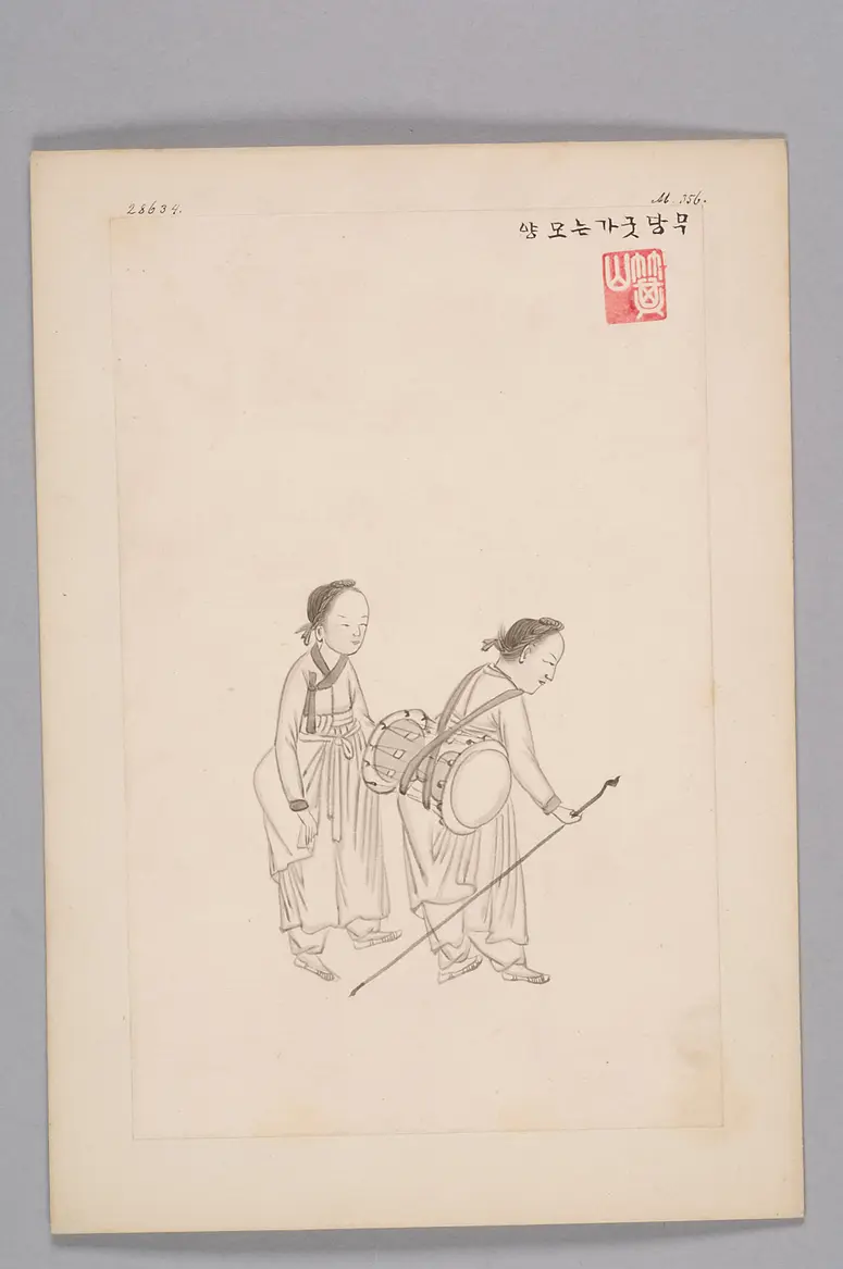 ink drawing by the workshop of Kim Jun-geun 김준근 金俊根 (Kisan 기산 箕山)