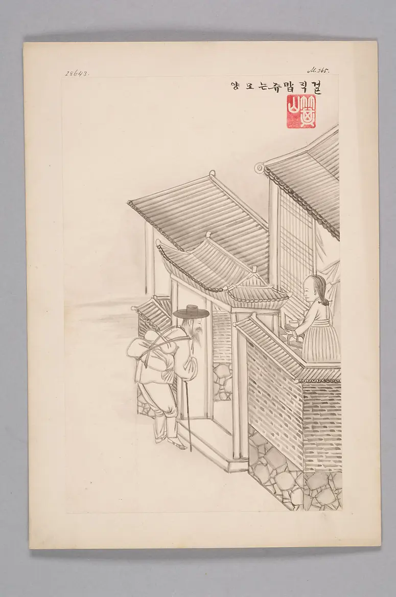 Tuschezeichnung der Werkstatt Kim Jun-geun 김준근 金俊根 (Kisan 기산 箕山)