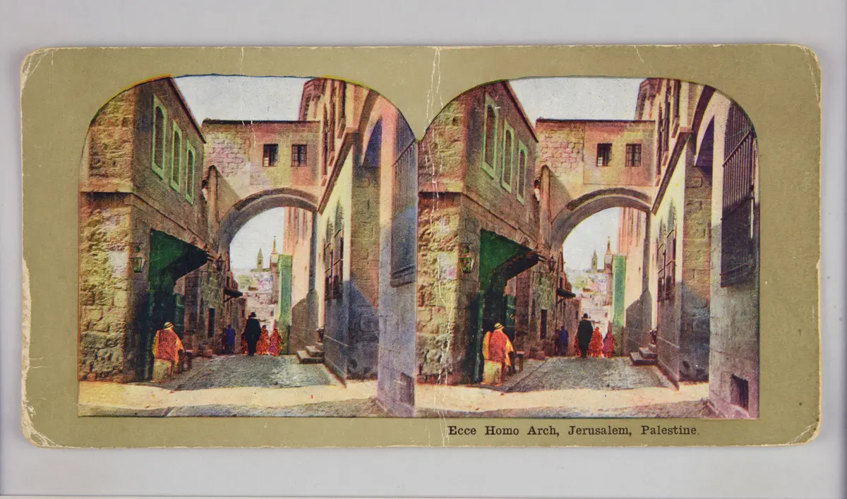 Druck einer kolorierten Stereofotografie