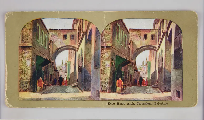 Druck einer kolorierten Stereofotografie