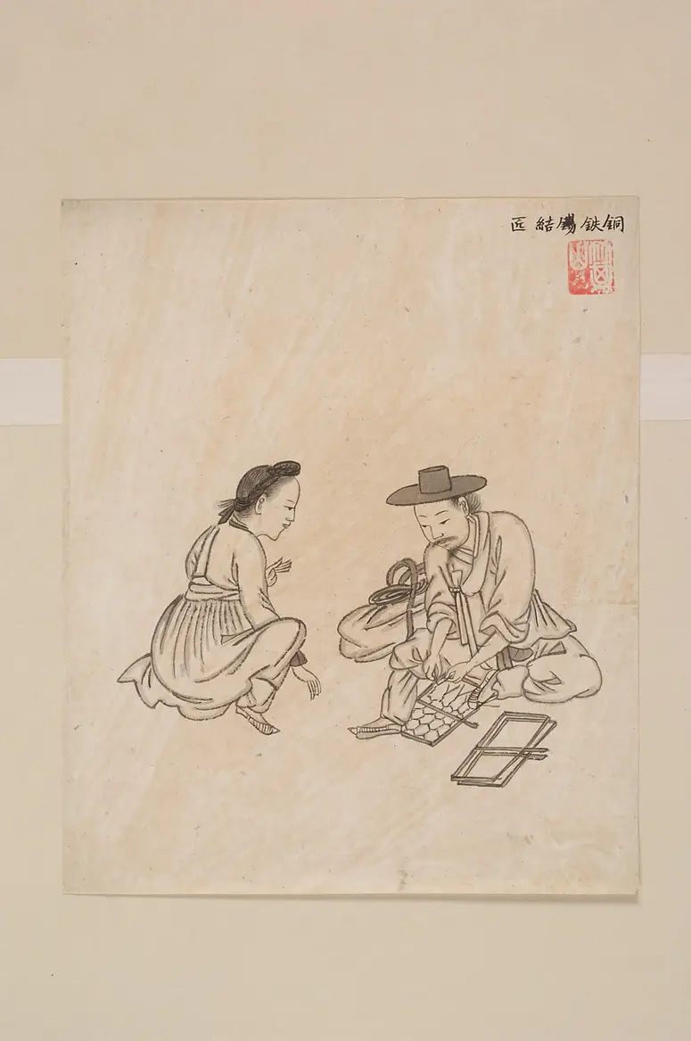 Tuschezeichnung der Werkstatt Kim Jun-geun 김준근 金俊根 (Kisan 기산 箕山)