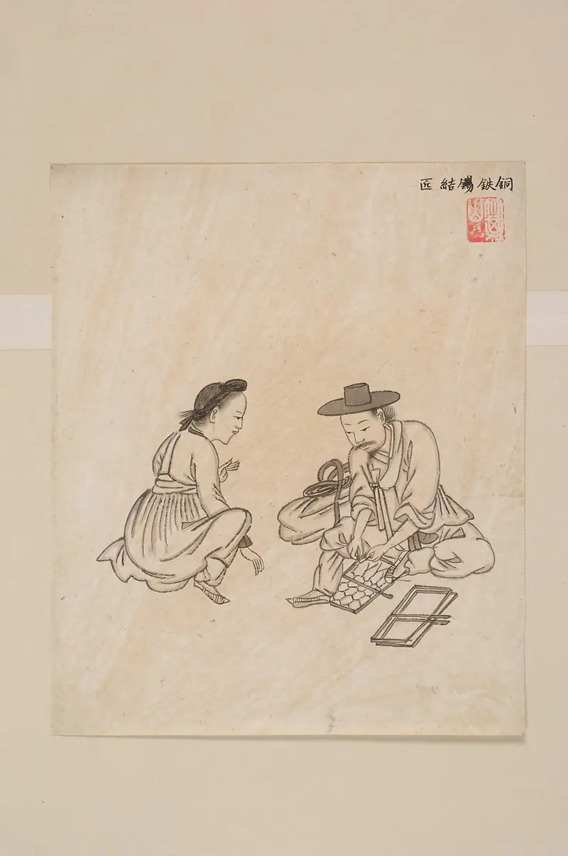 Tuschezeichnung der Werkstatt Kim Jun-geun 김준근 金俊根 (Kisan 기산 箕山)