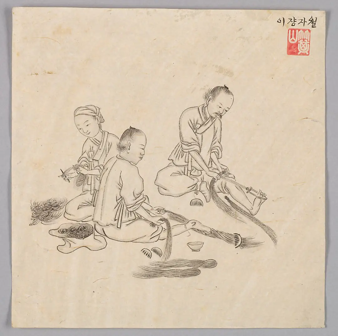 Tuschezeichnung der Werkstatt Kim Jun-geun 김준근 金俊根 (Kisan 기산 箕山)