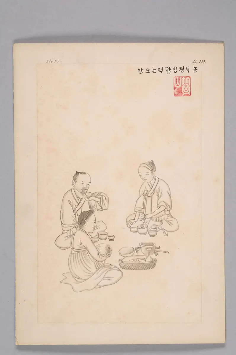 Tuschezeichnung der Werkstatt Kim Jun-geun 김준근 金俊根 (Kisan 기산 箕山)