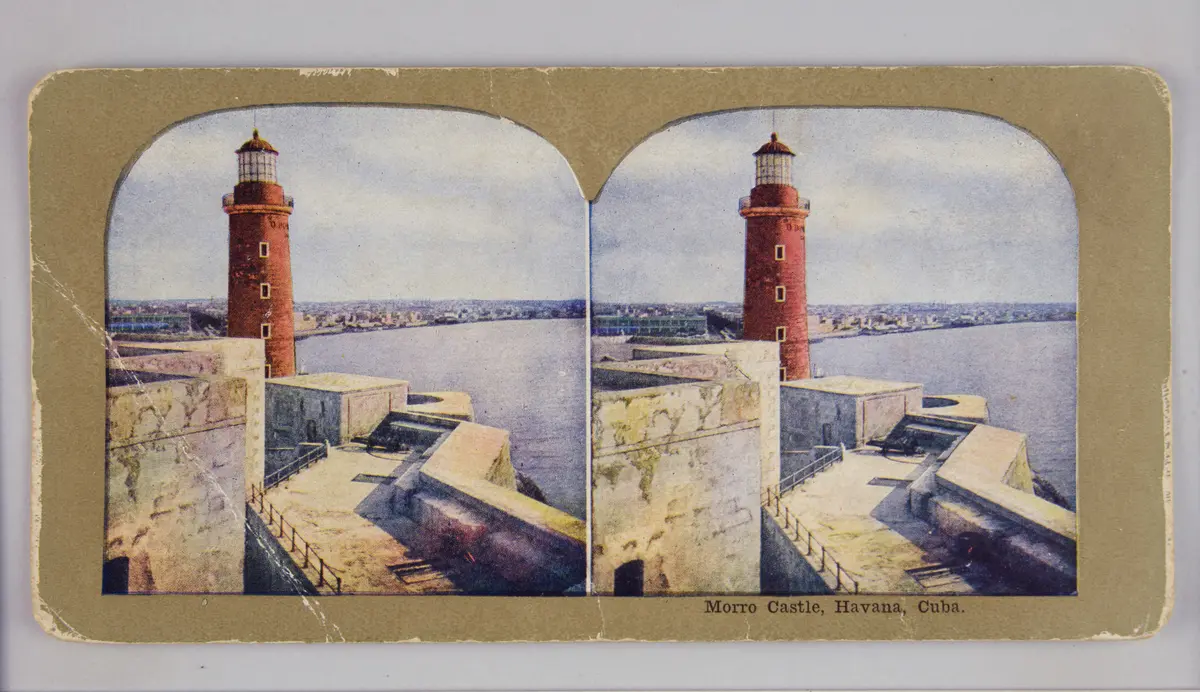 Druck einer kolorierten Stereofotografie